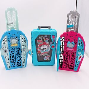 Monster High Locker Case Lot 3 Coffin Storage Cases Lagoona Blue Empty Mattel #1